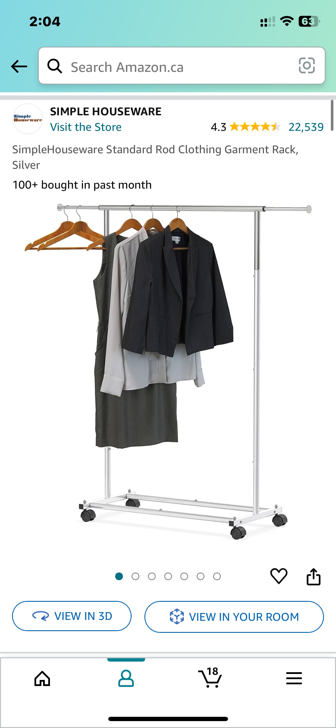 Silver Clothing Rack with Wheels - photo 2