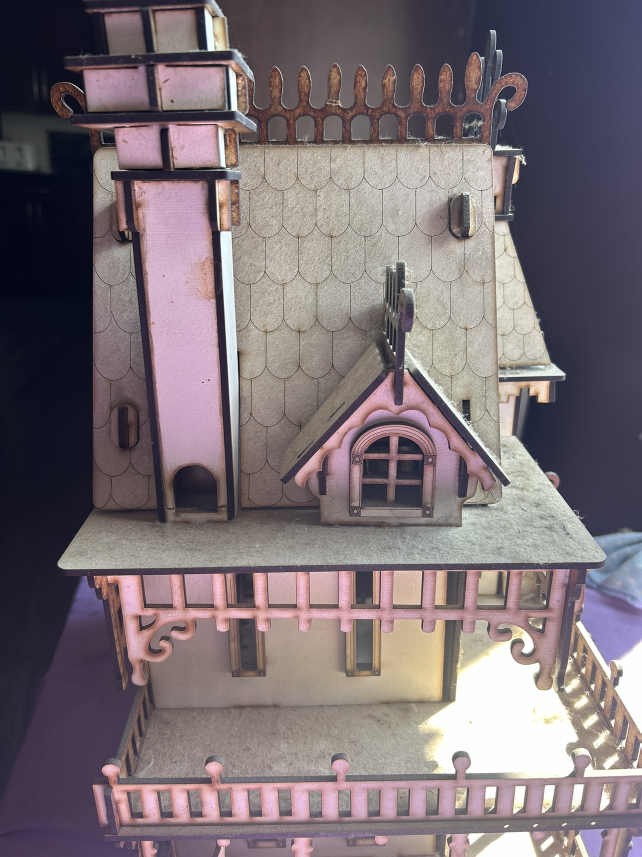 Unique handcrafted wood dollhouse with furniture - photo 5