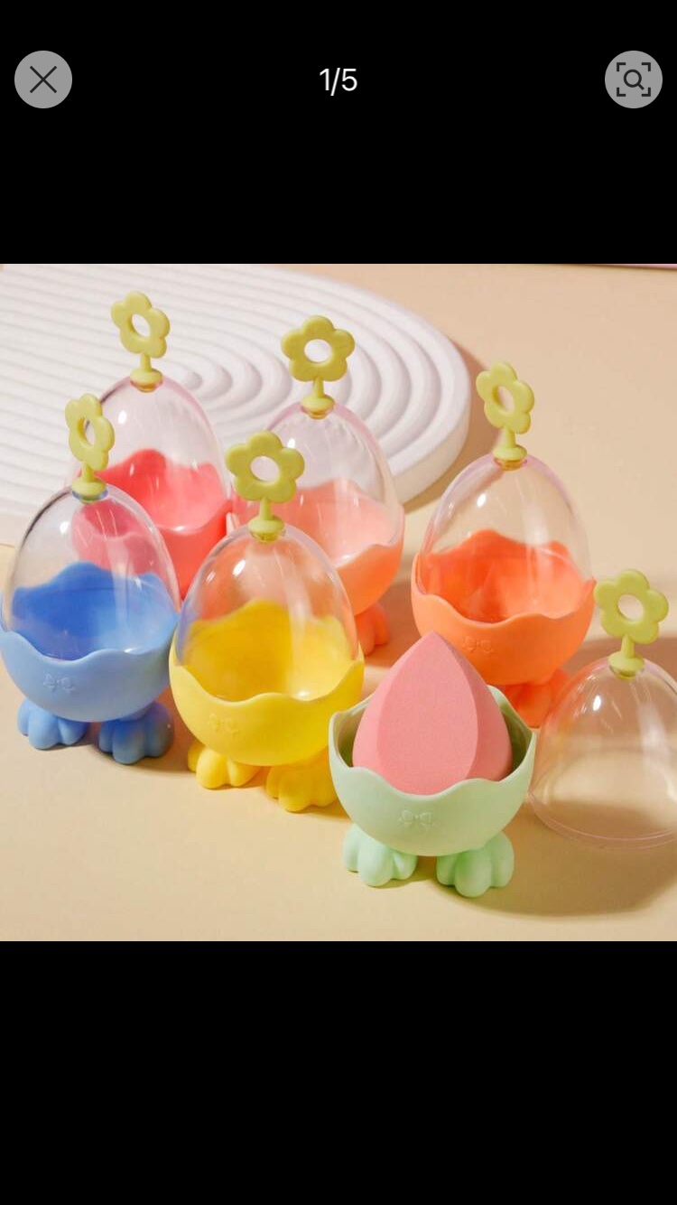 Set Of 6 Makeup Sponge Holder Cover Caps #freecycle 🌼 image indicator(3)