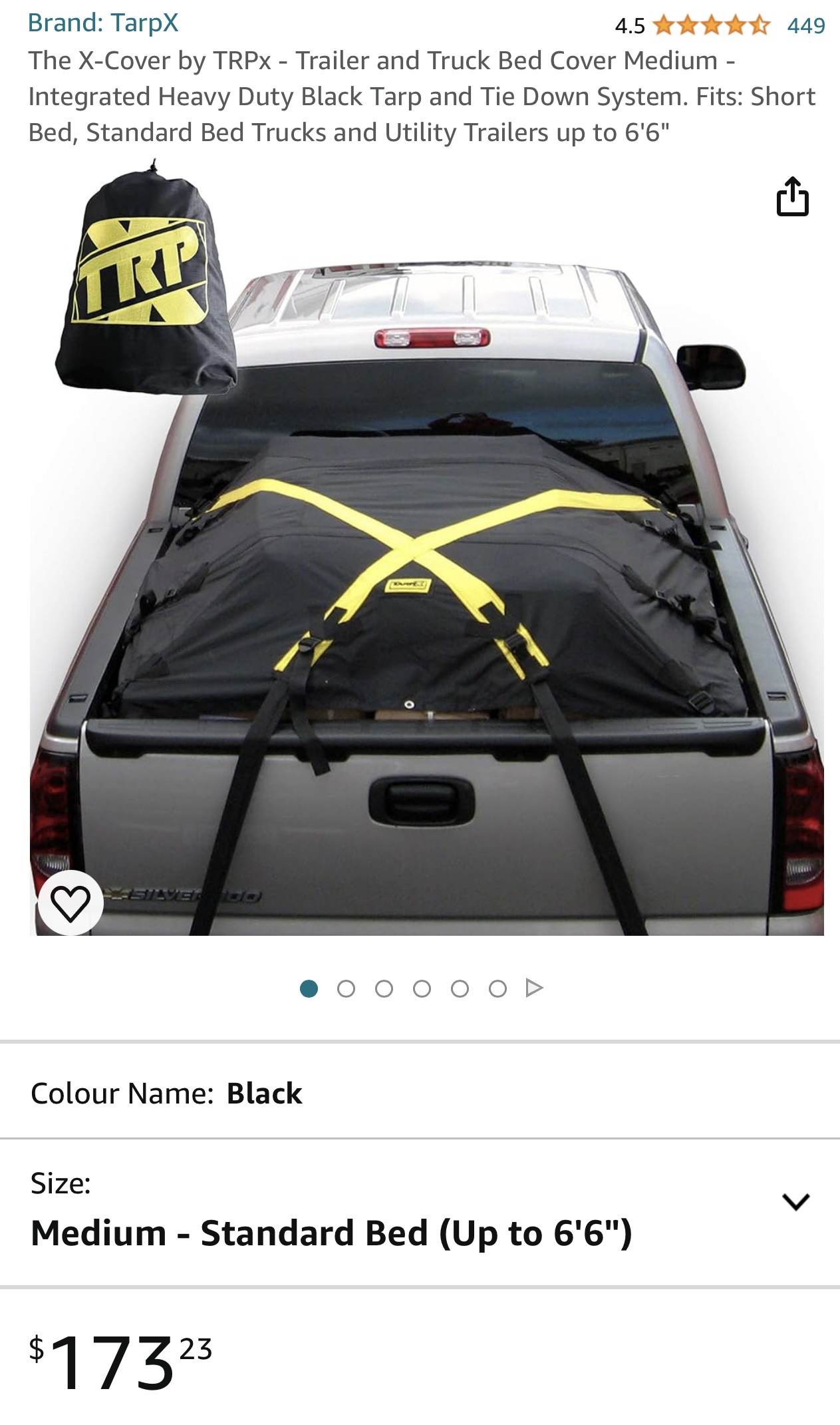 Tarp for pick up truck