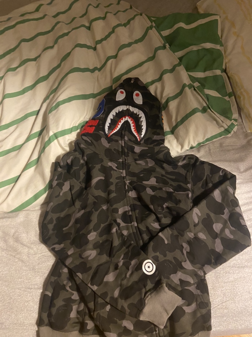 grey bape hoodie