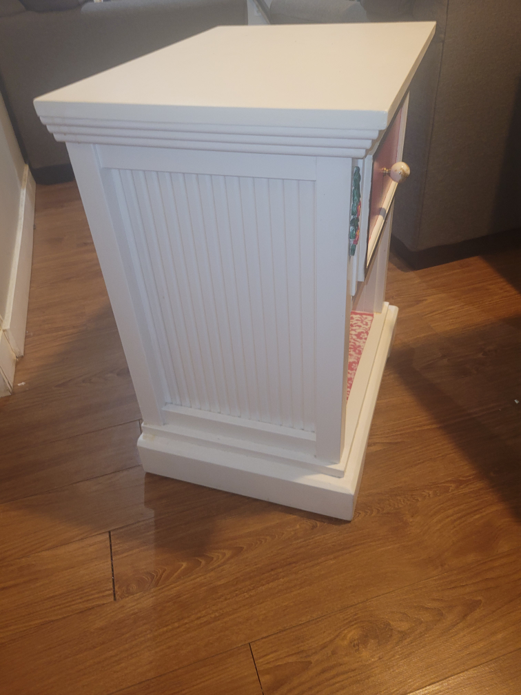 White Nightstand with Drawer - photo 2