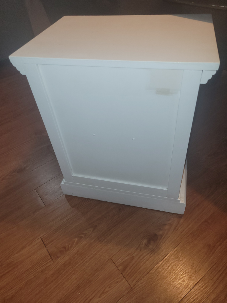 White Nightstand with Drawer - photo 3