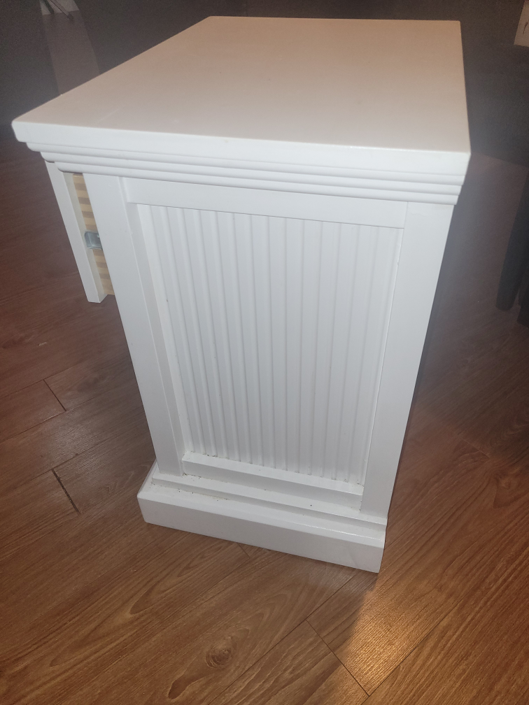 White Nightstand with Drawer - photo 4