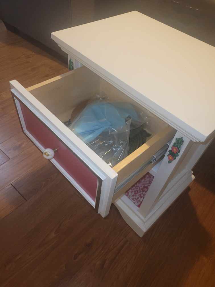 White Nightstand with Drawer - photo 5