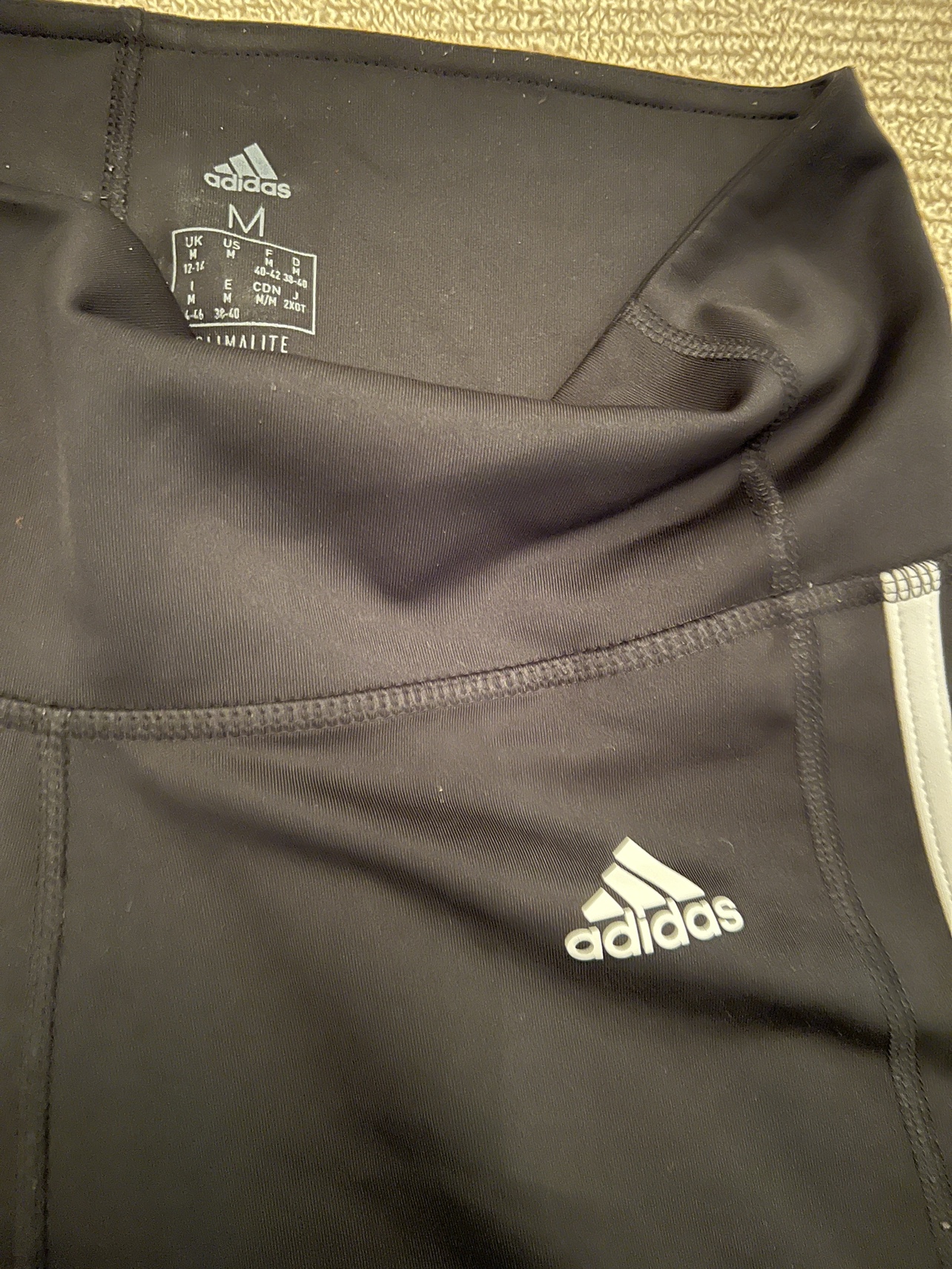 Adidas Black Leggings with White Stripes image indicator(3)