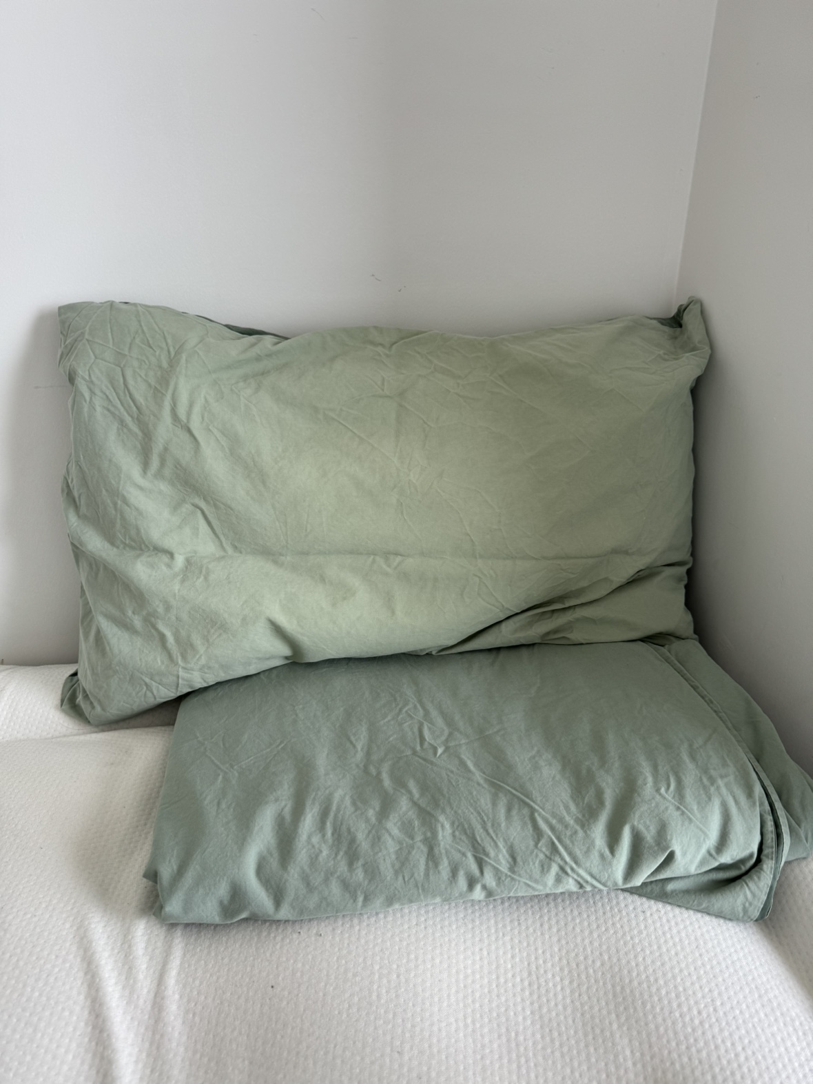 ÄNGSLILJA Duvet cover and pillowcases, green, Full/Queen thumbnail