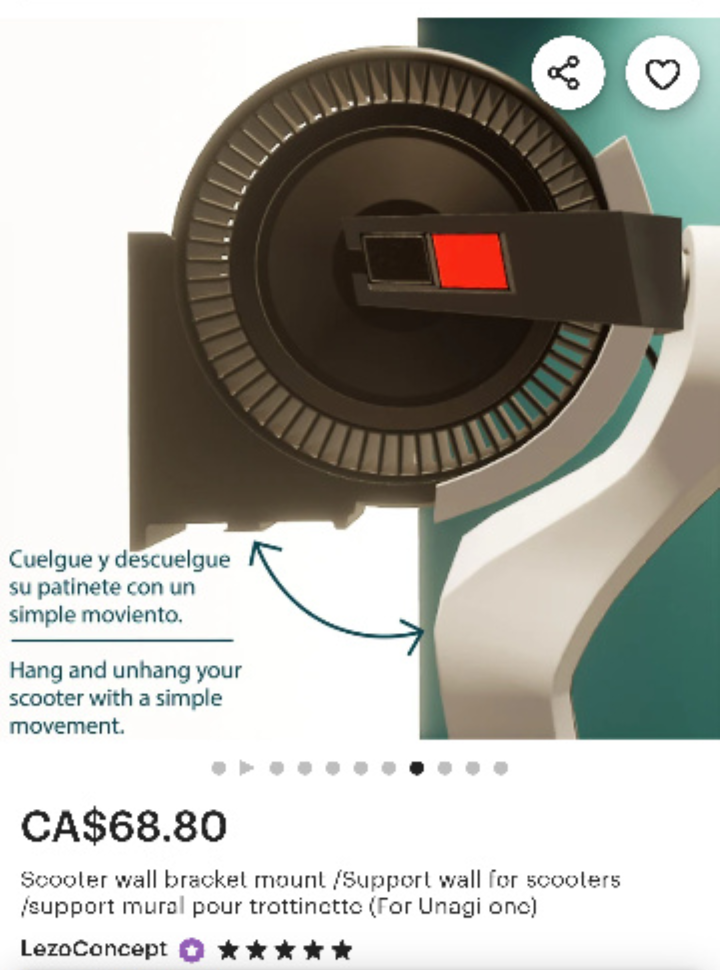 Unagi One Scooter Wall Mount