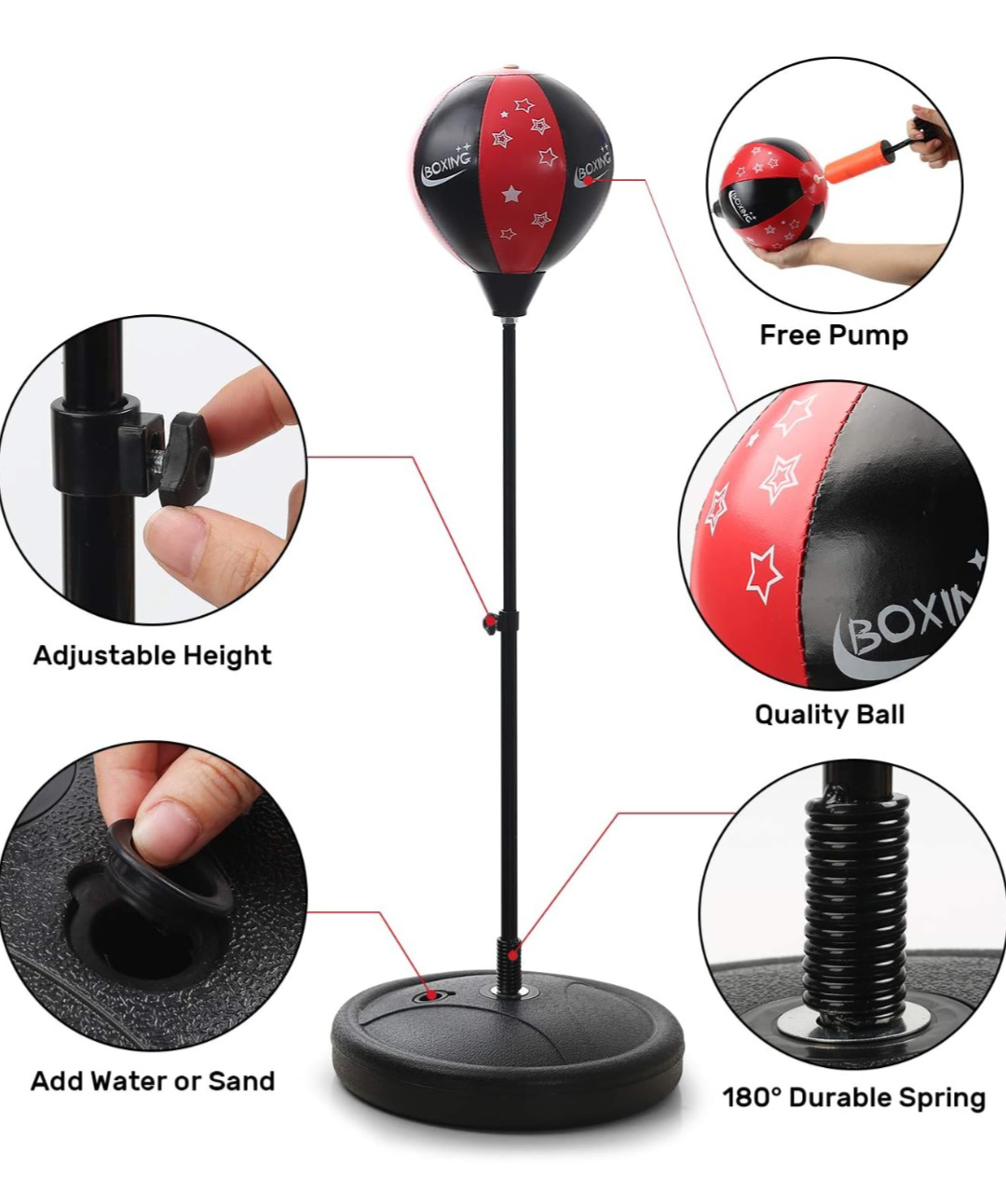 CUTE STONE Kids Punching Bag Toys with Boxing Gloves - photo 4