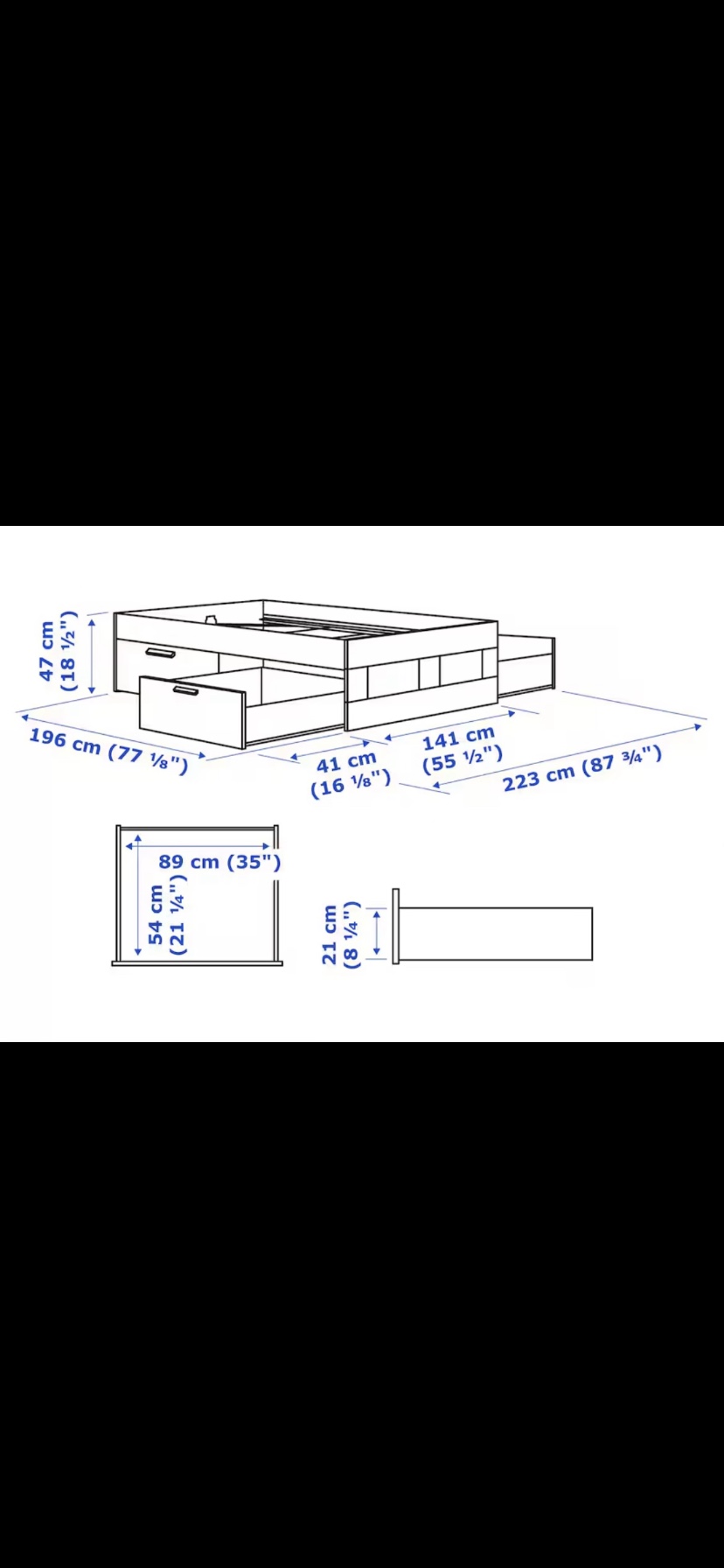 Deep Gray Storage Bed Frame - photo 3