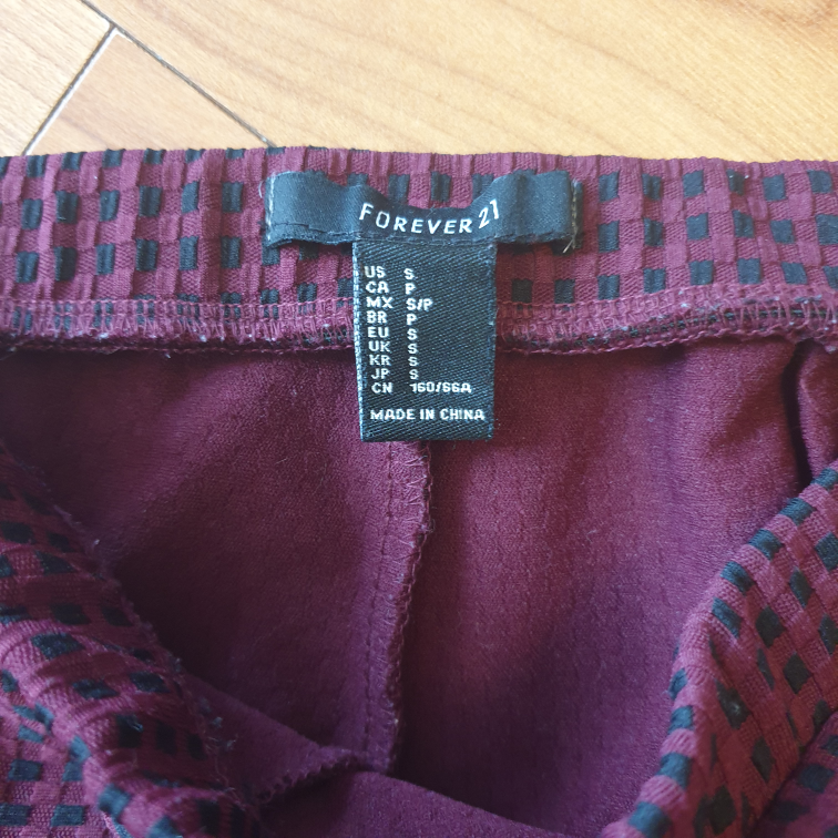 Forever 21 Burgundy Checkered Leggings image indicator(2)
