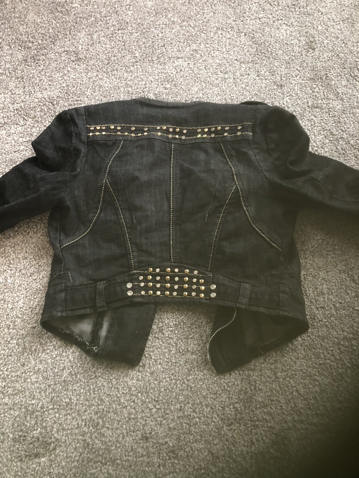 Black Denim Jacket with Studs