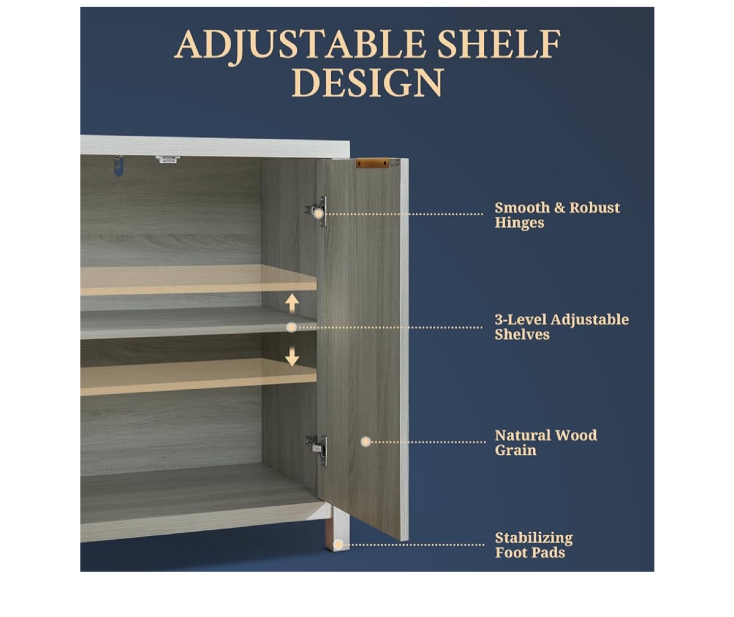 Fluted sideboard entryway table storage cabinet — BRAND NEW - photo 3