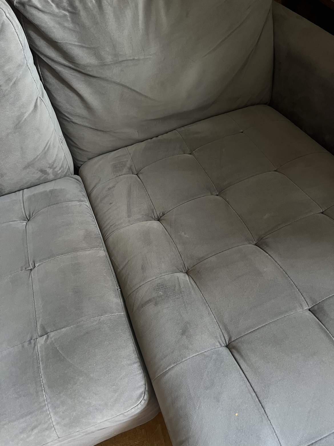 Gray Velvet Sectional - photo 4