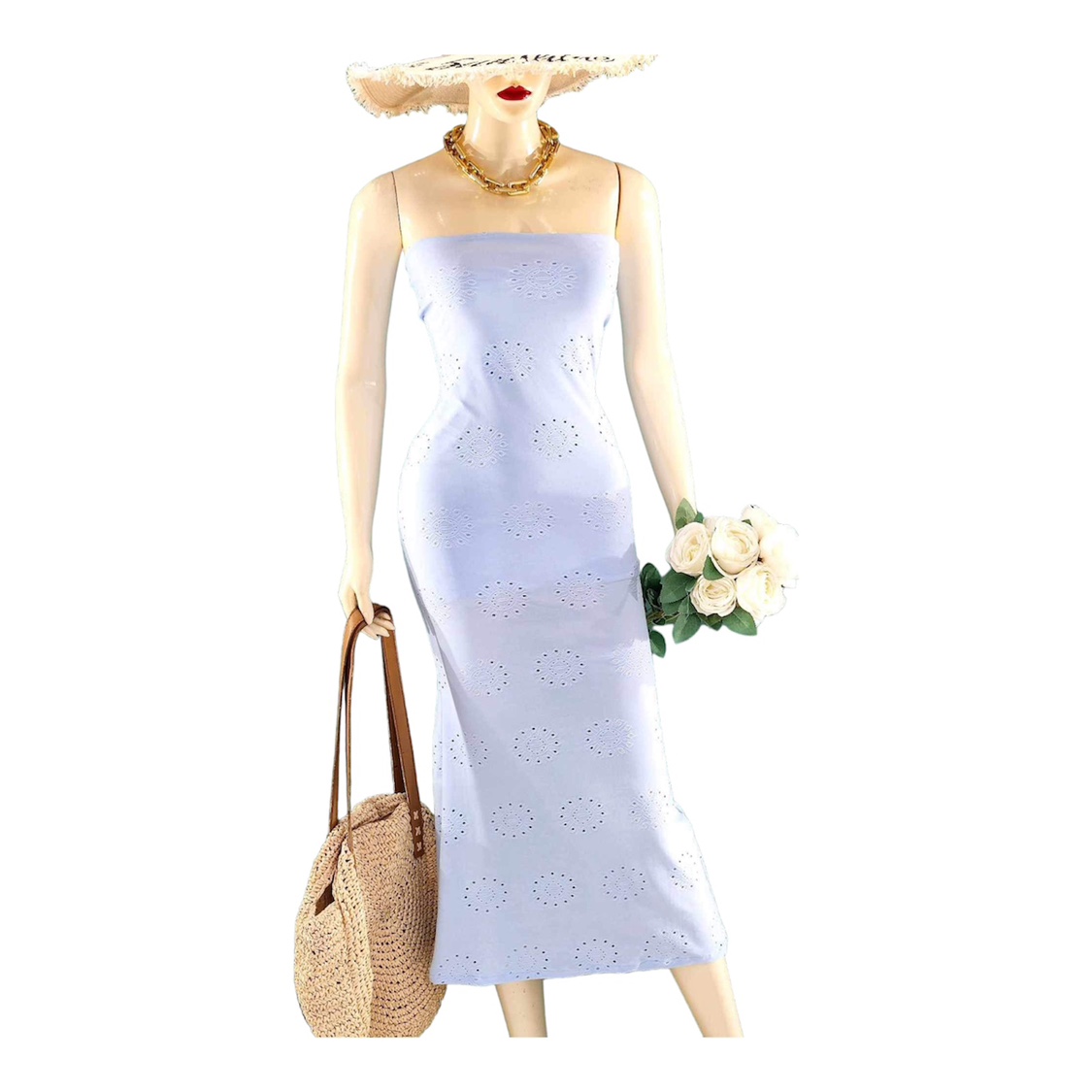 Light Blue Eyelet Dress thumbnail