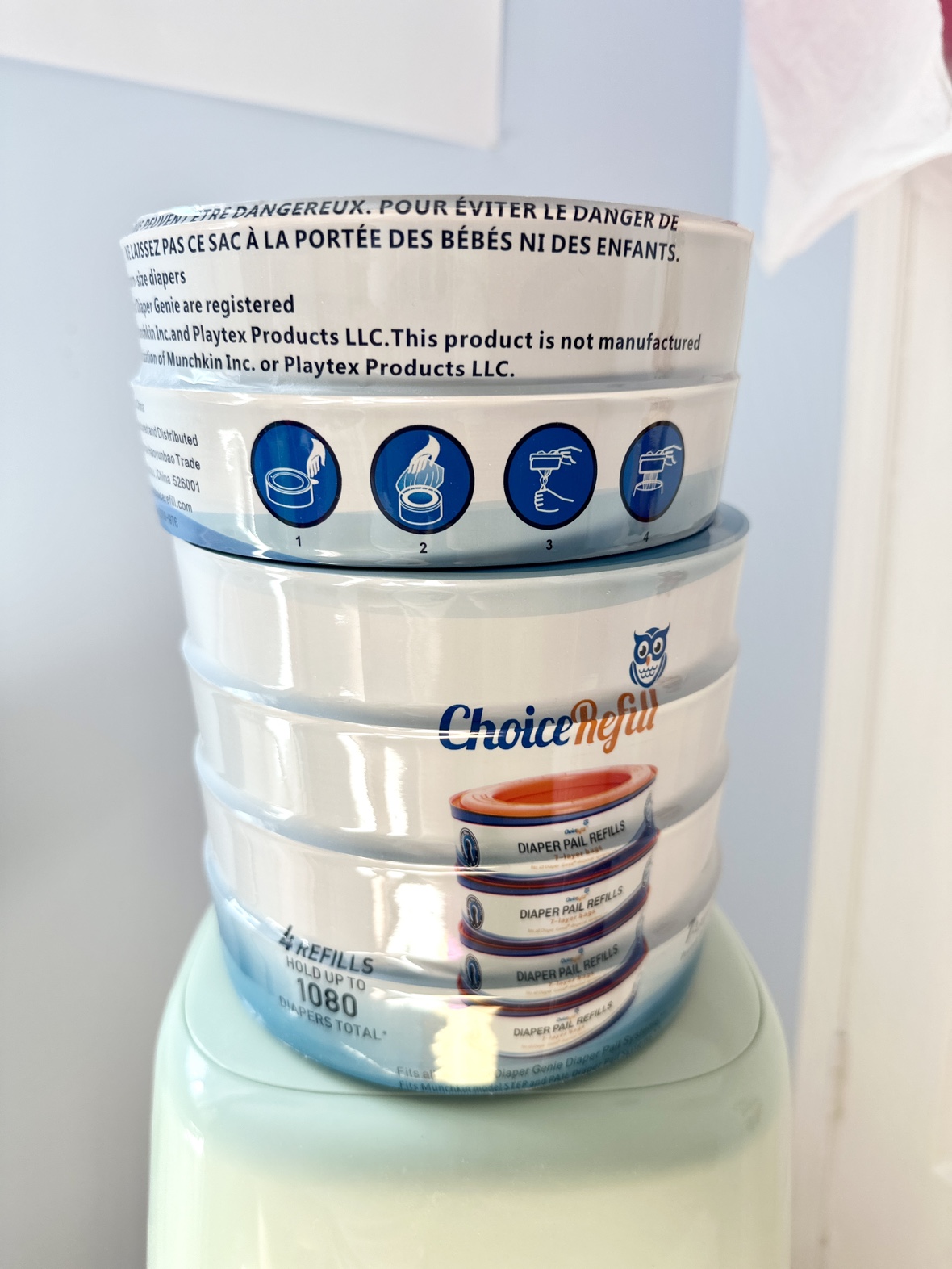 TWO Diaper Genie Pails, 6 refills, 4 carbon filters image indicator(4)