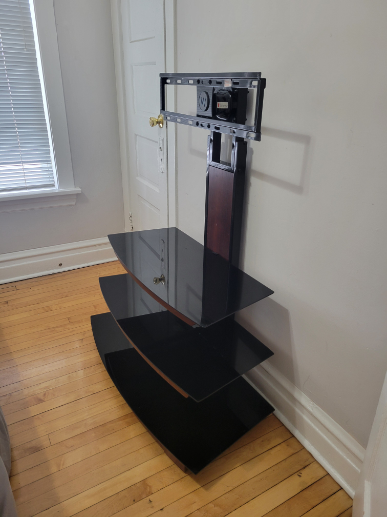 TV Stand with Mount - Glass Shelves - photo 2