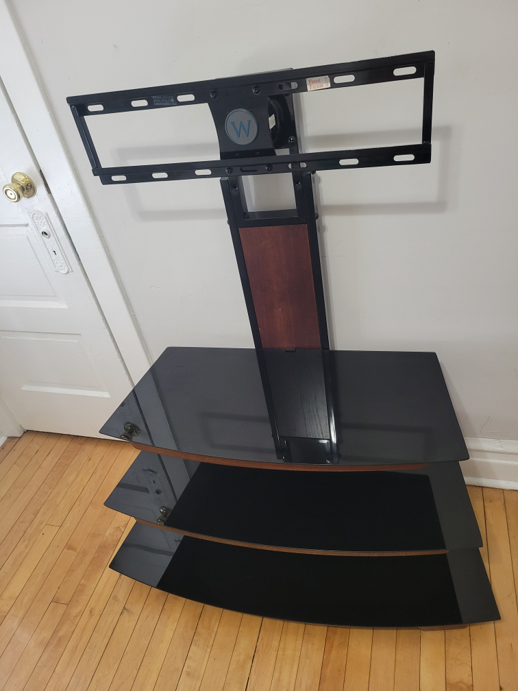 TV Stand with Mount - Glass Shelves - photo 3
