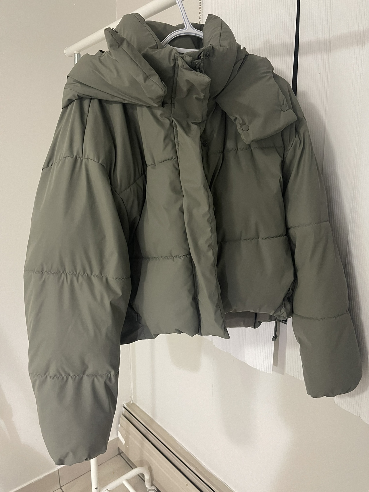 Khaki Zara Puffer Jacket