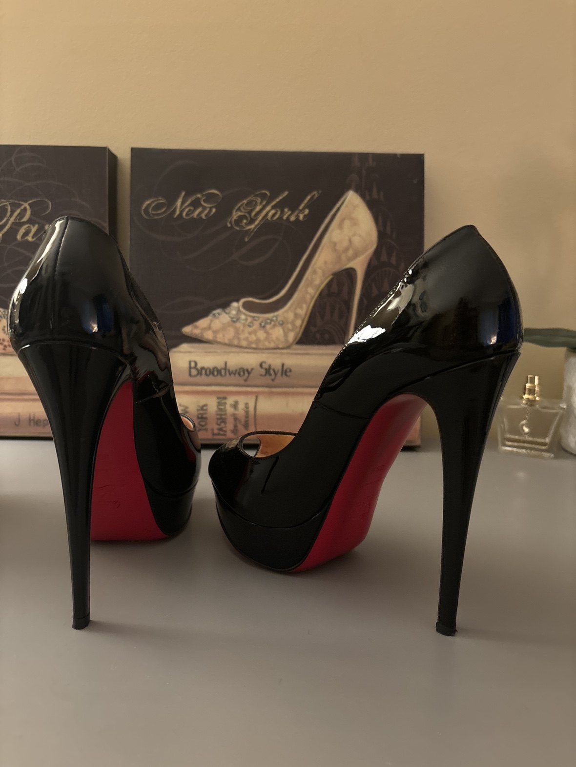 Christian Louboutin Black Peep Toe Heels - photo 2
