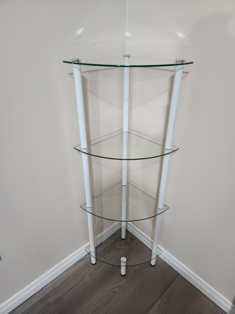4-Tier Corner Glass Shelf