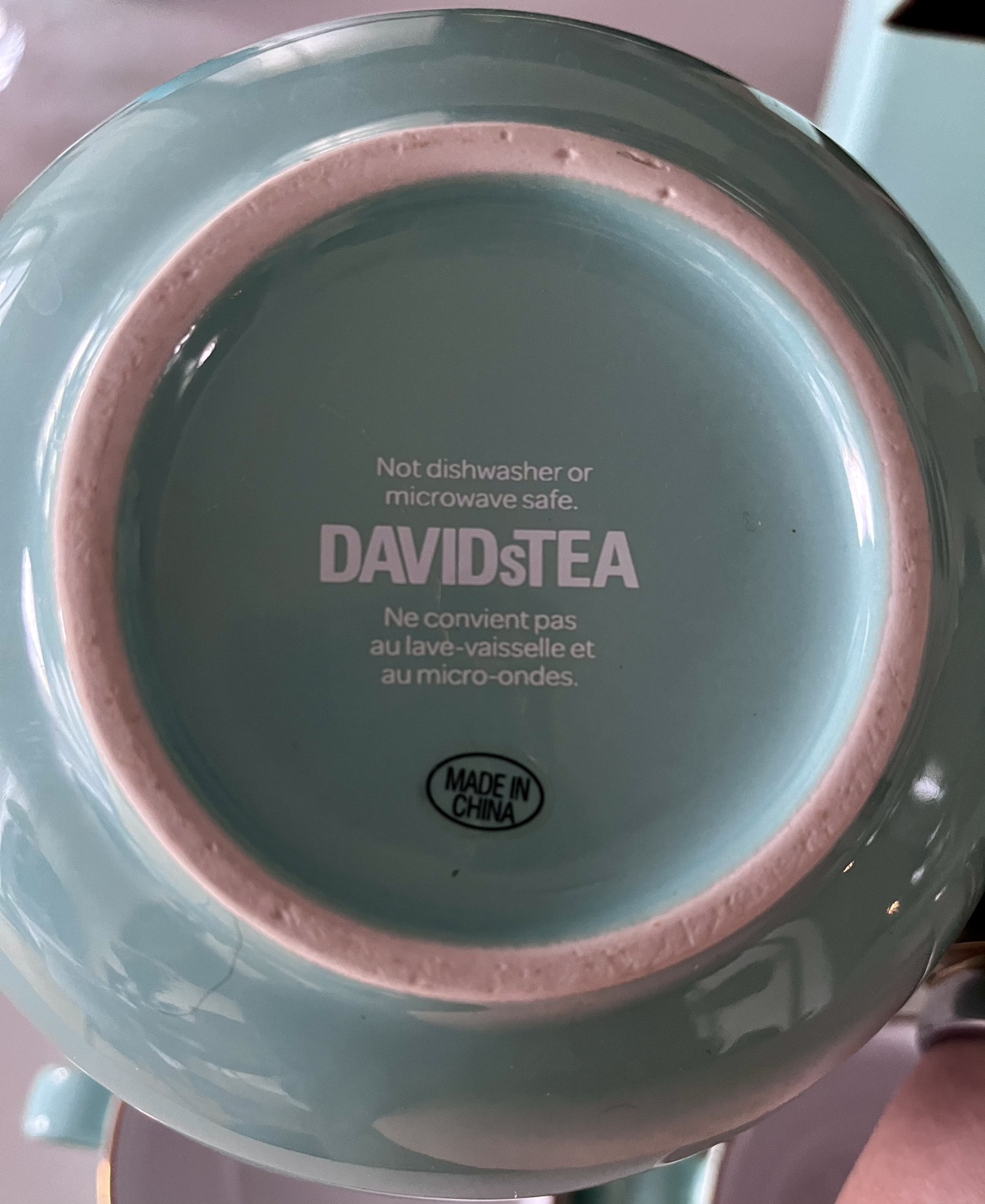 David’s Tea Turquoise & Gold Teapot & 4 Cups - photo 4