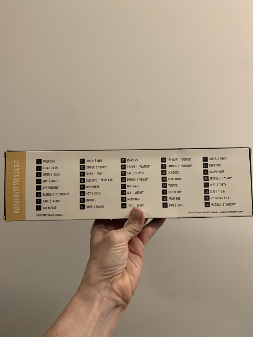 NEW Excellio restaurant stencil kit (40 stencils) image indicator(2)