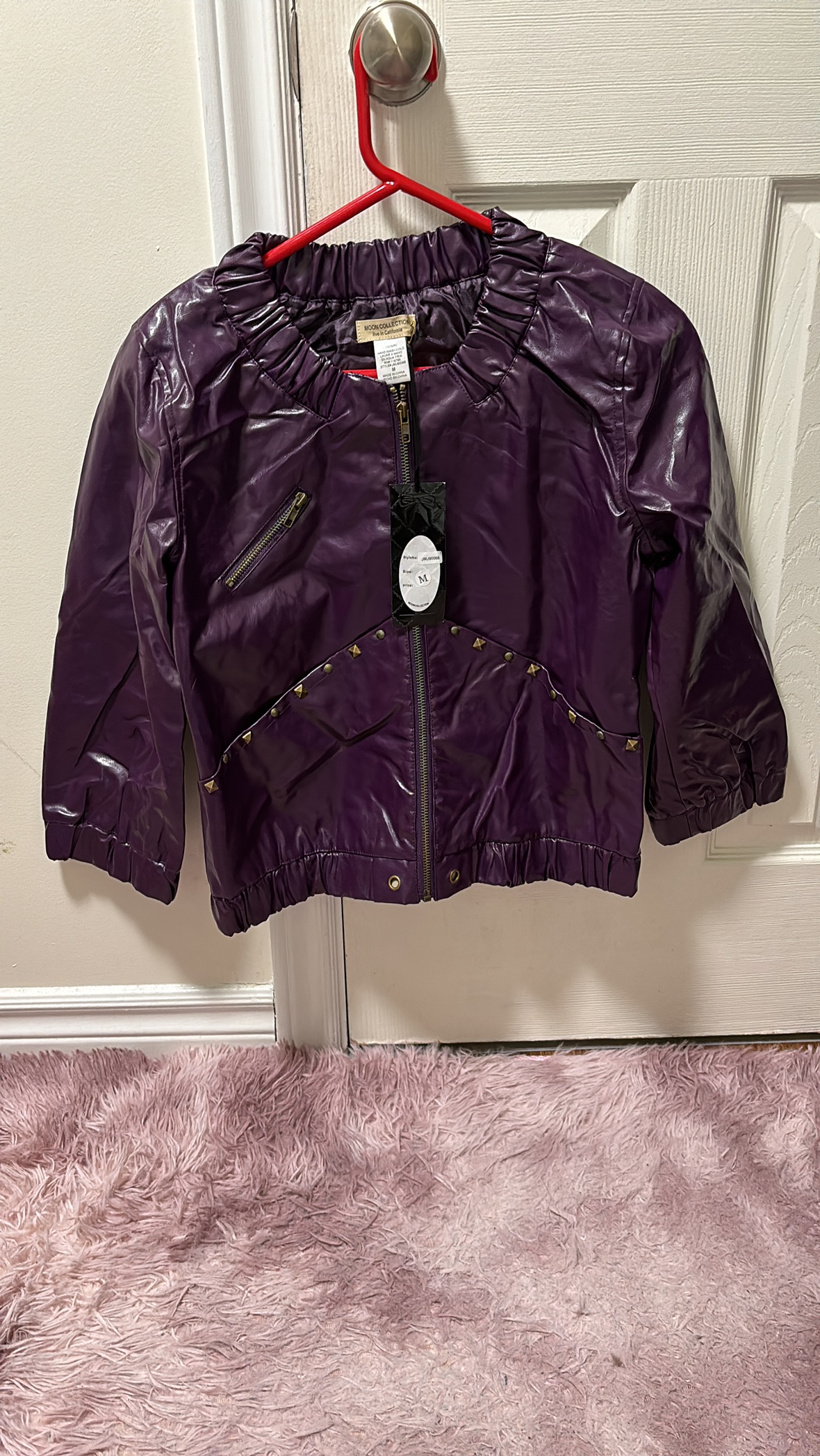 Girls' Faux Leather Jacket - photo 2