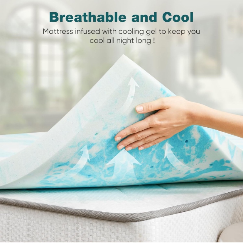 SMUG Memory Foam Mattress Topper, 3 Inch - Full Size - photo 2