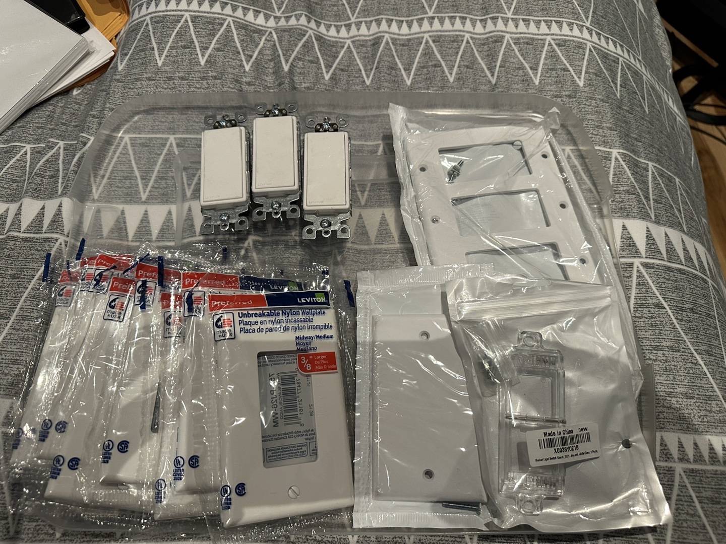 Assortment of Light Switches and Wall Plates