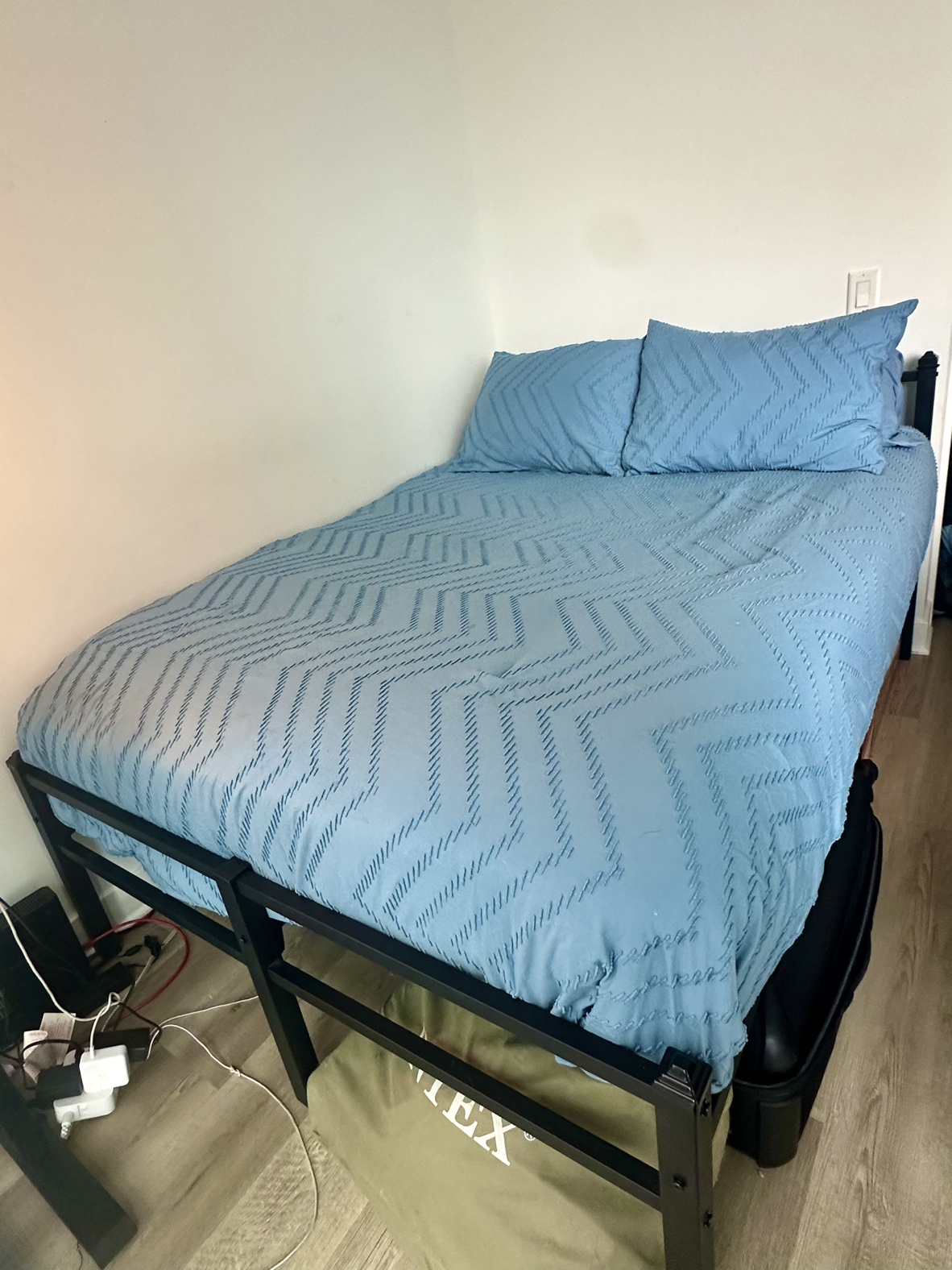 Full Black Metal Bed Frame with Headboard - photo 2