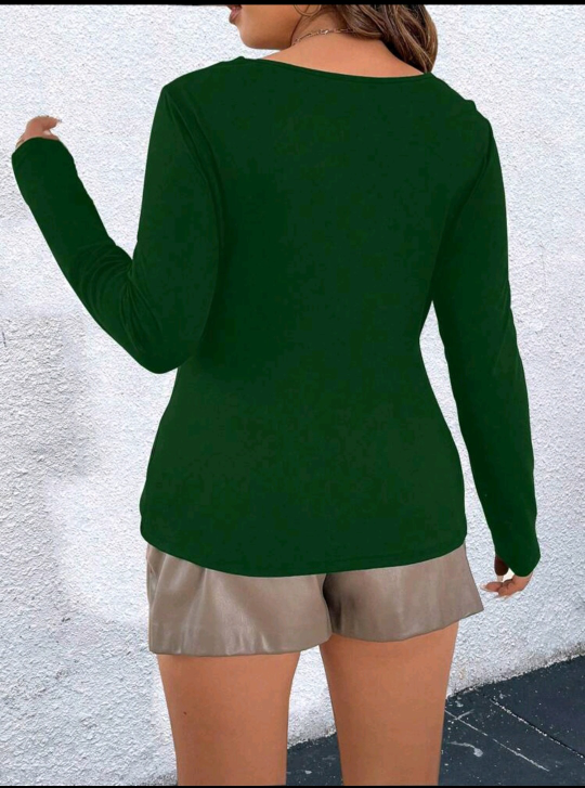Button Detail Ruched Tee - photo 3