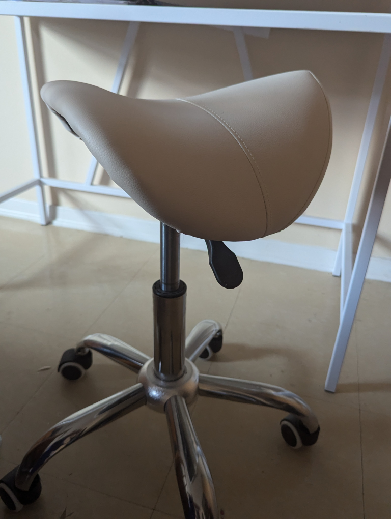 Desk or table & (sold separately) white adjustable Saddle Chair - photo 3