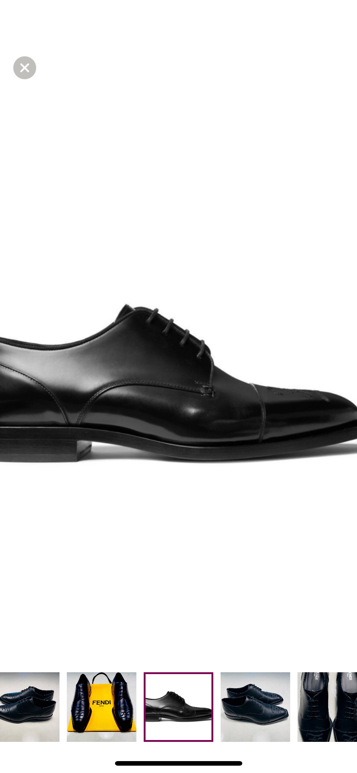 Fendi Black Leather FF Karligraphy Lace Up Derby - photo 4