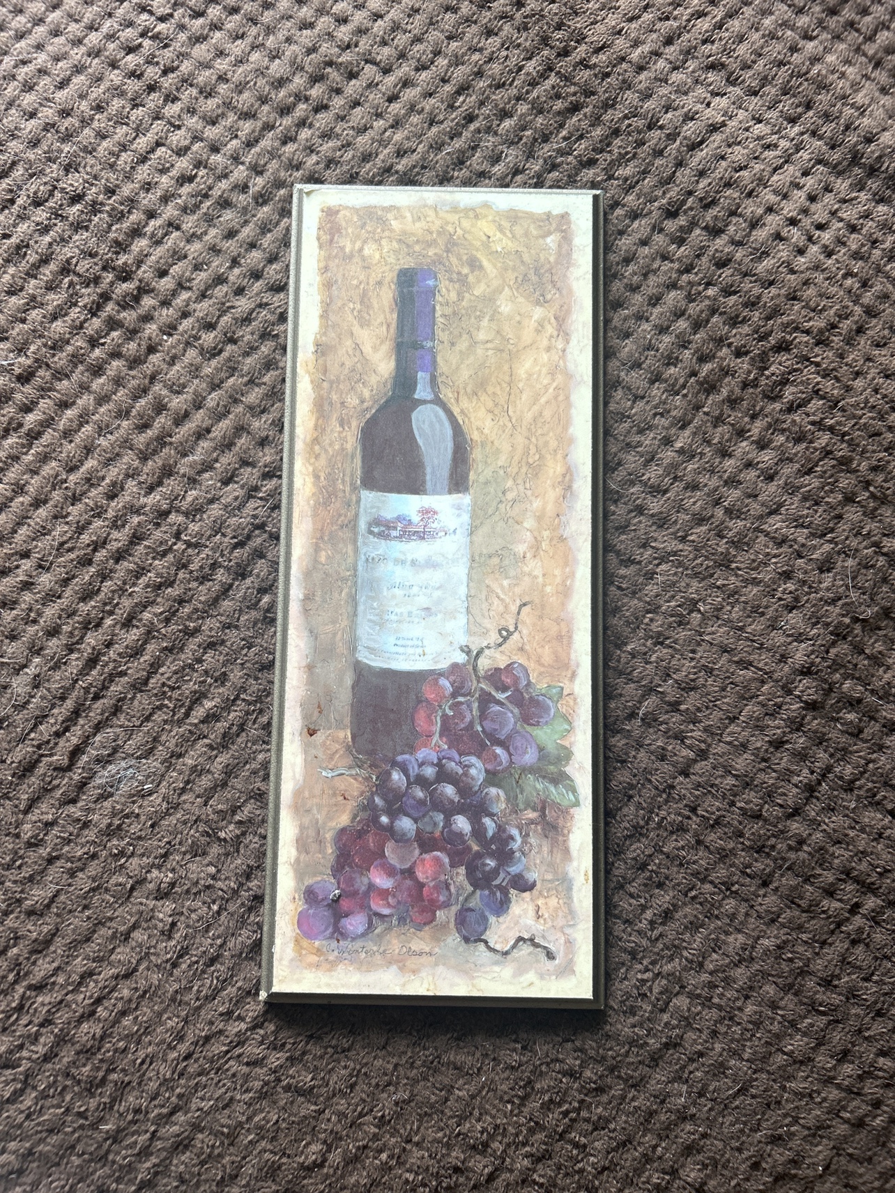 Wine Bottle and Grapes Wall Art