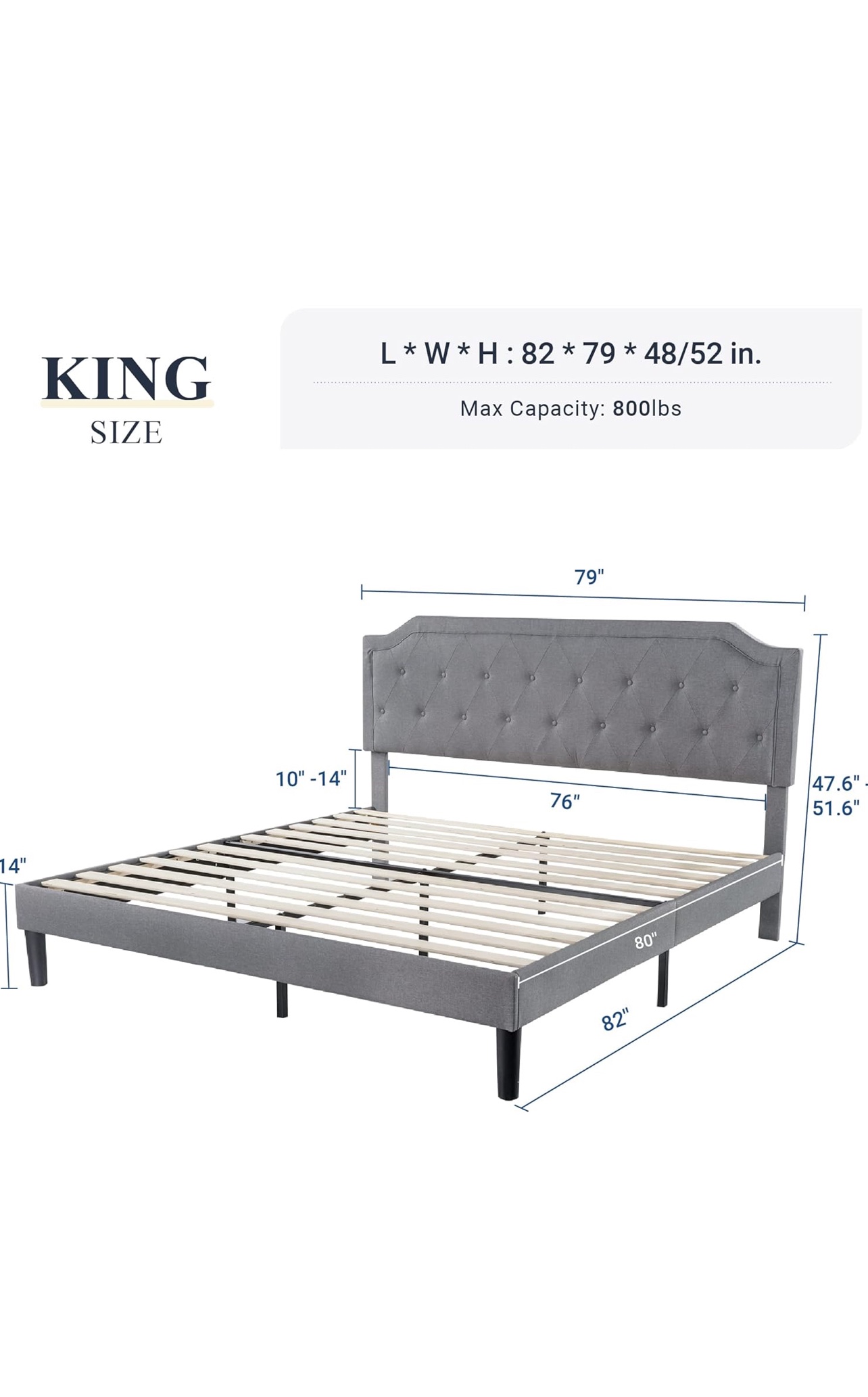 King-size bed frame - photo 4