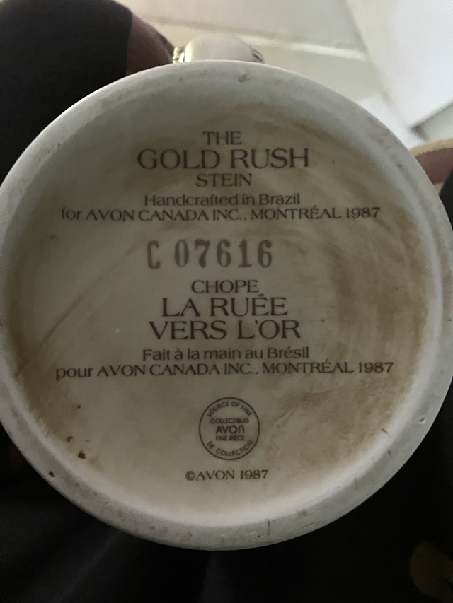 1987 Gold Rush Beer Stein with Lid Ceramak Ston image indicator(3)