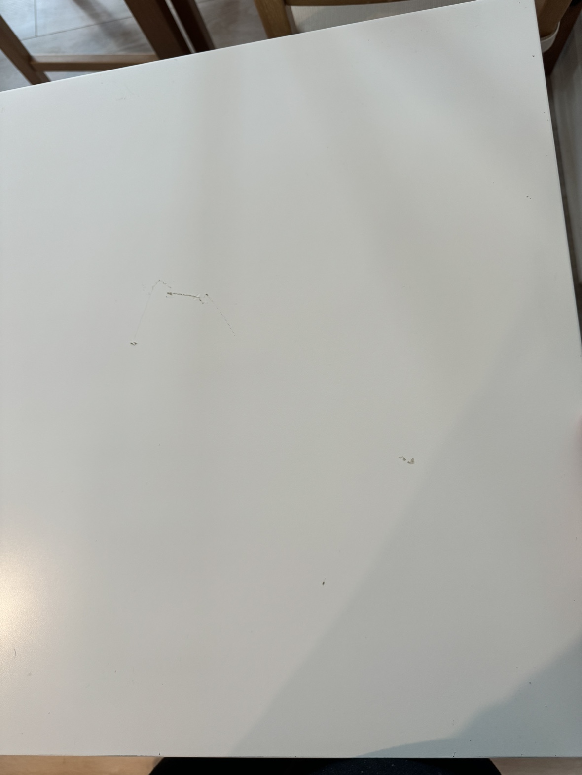 White Desk with Drawer and Cable Hole - photo 3