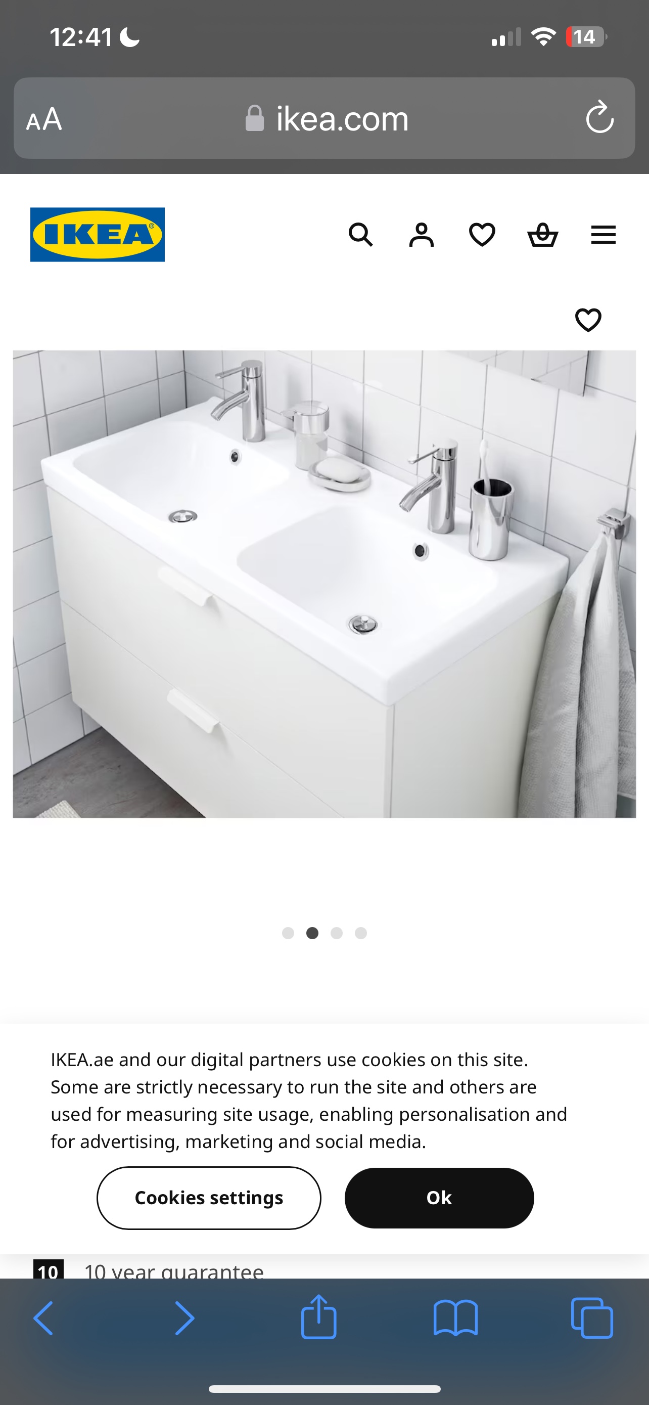 IKEA “ODENSVIK” CERAMIC DOUBLE SINK•NEW IN THE BOX image indicator(4)