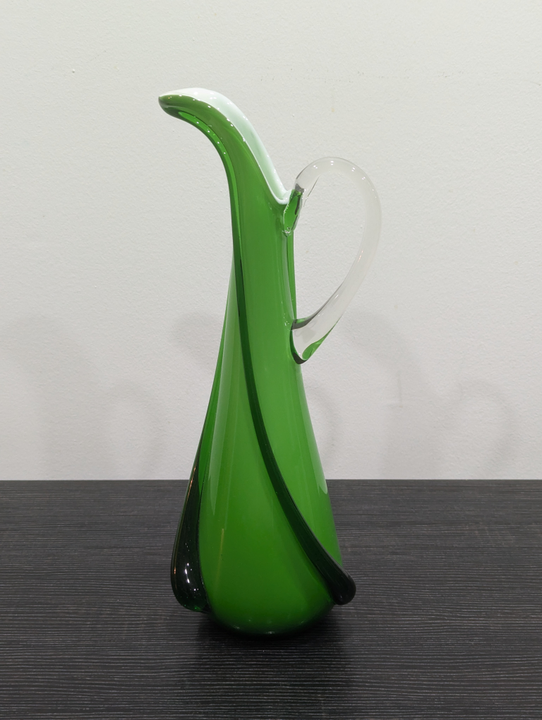 Italian-Made Green Empoli Art Glass Carafe image indicator(2)