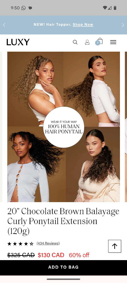 Luxy Hair Curly Ponytail Extension 100% Human Hair image indicator(4)