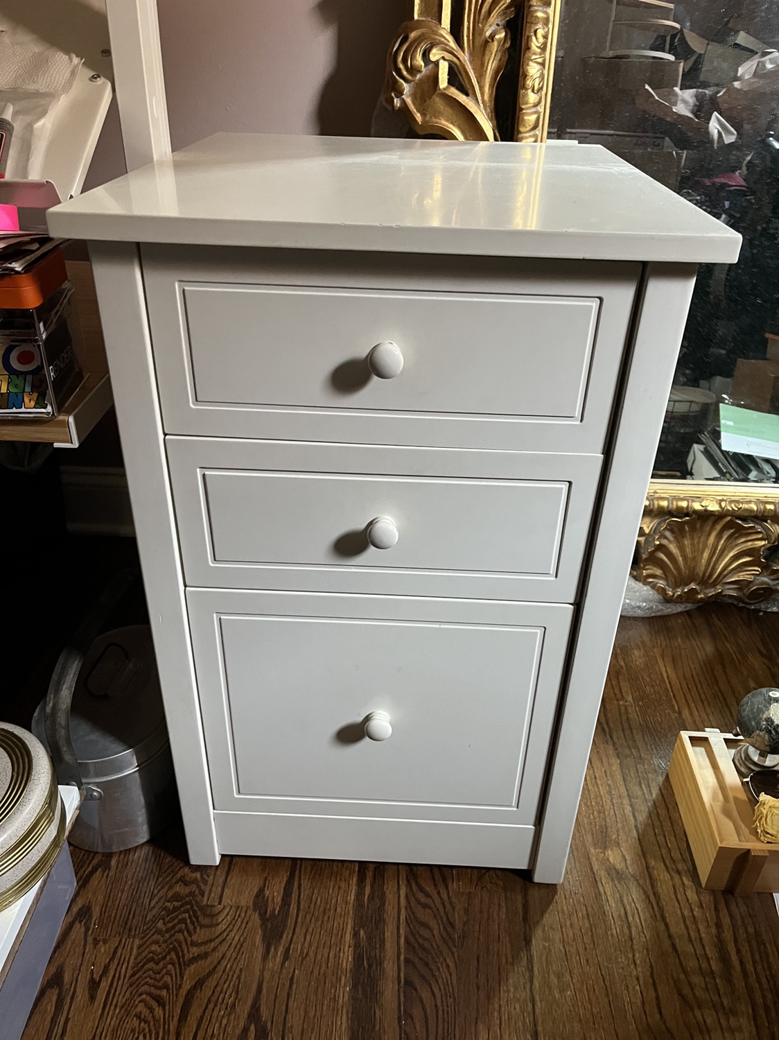 White 3 Drawer Nightstand End Table Small Dresser