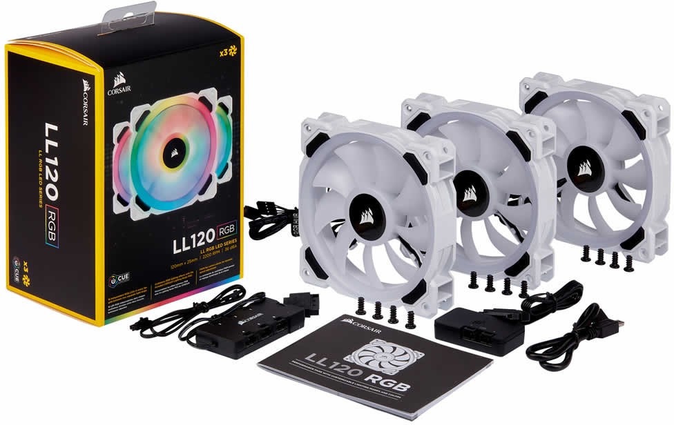 Corsair LL120 RGB White Fans (3 Pack) 9 TOTAL - photo 2