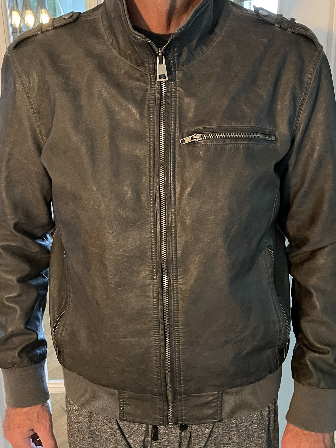 Men's Faux Leather Jacket lg - photo 2