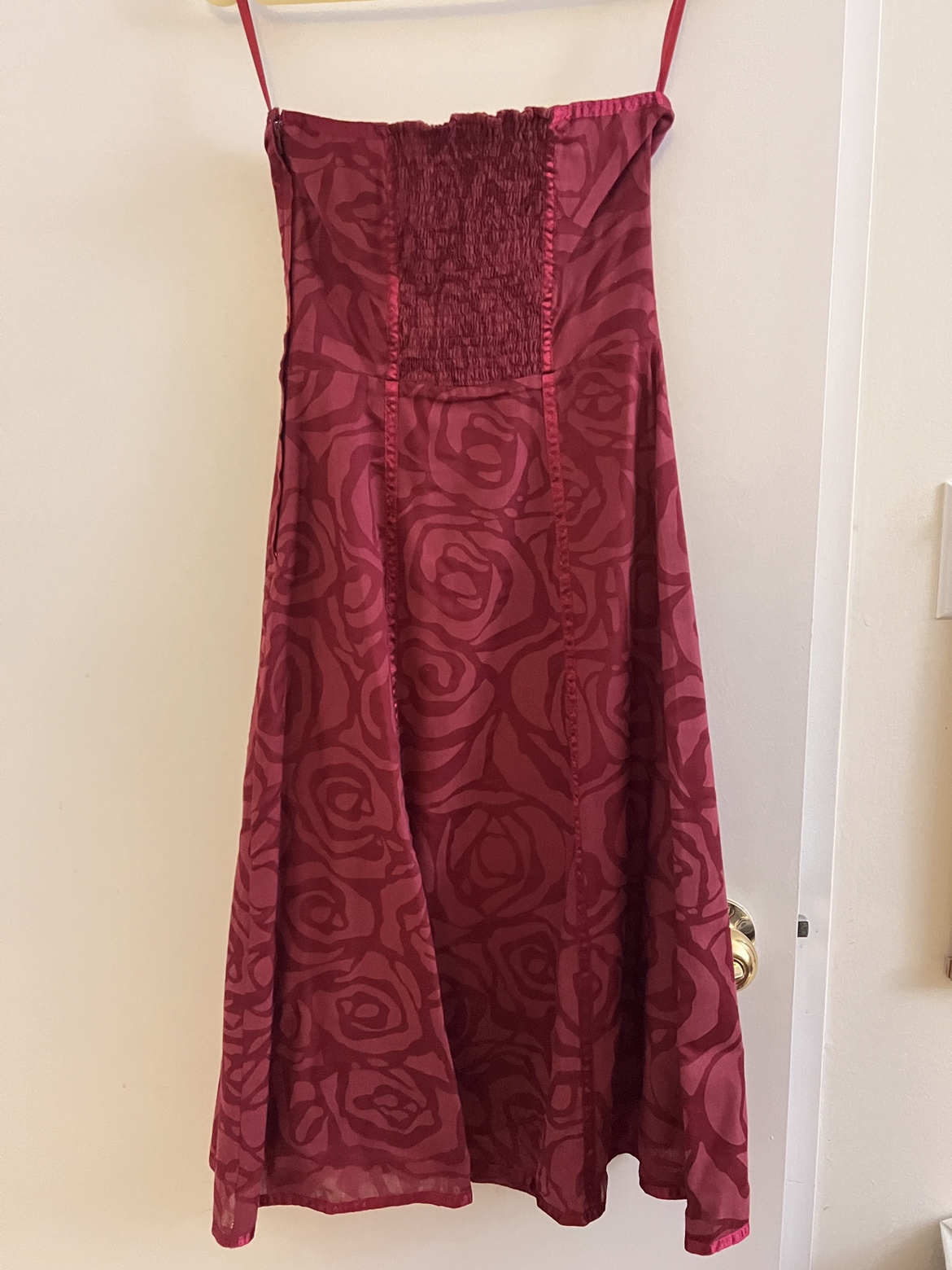 RW&Co Strapless Red Rose patterned cocktail dress image indicator(2)