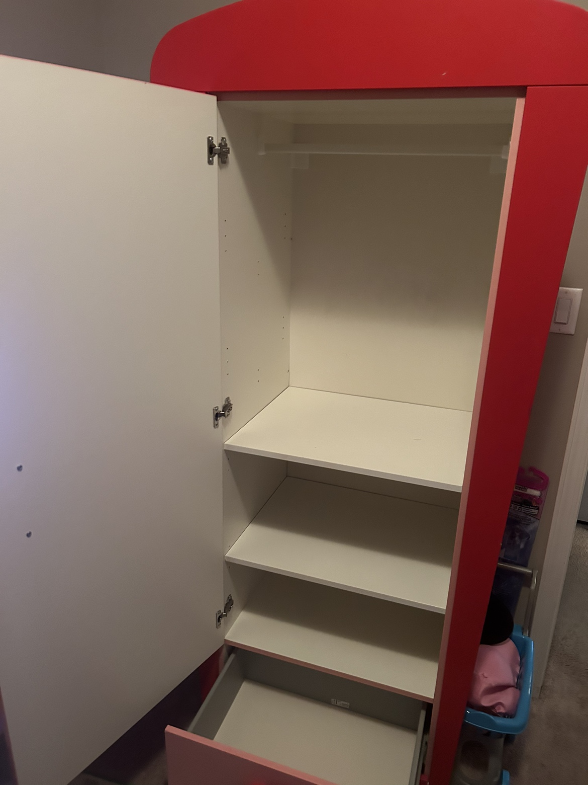 Pink and Red Ikea kids closet - photo 4