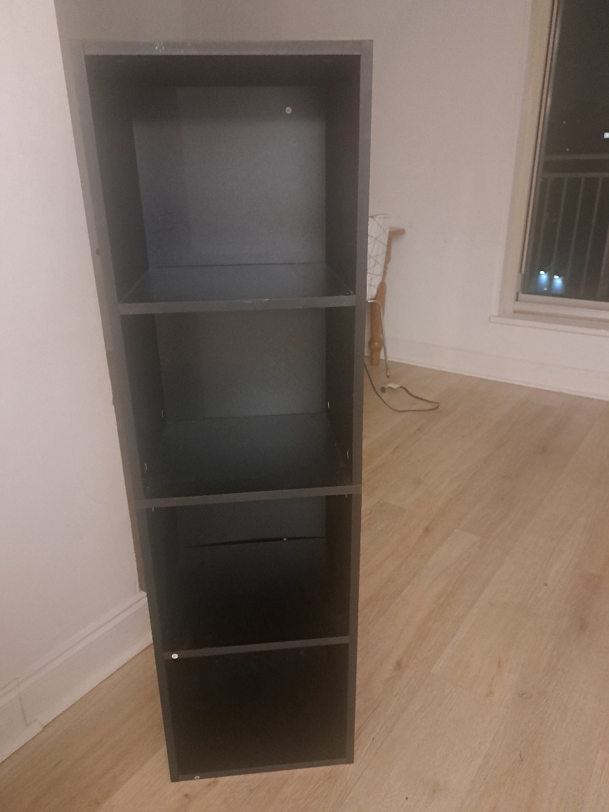 Black 4 Shelf Wooden Bookcase