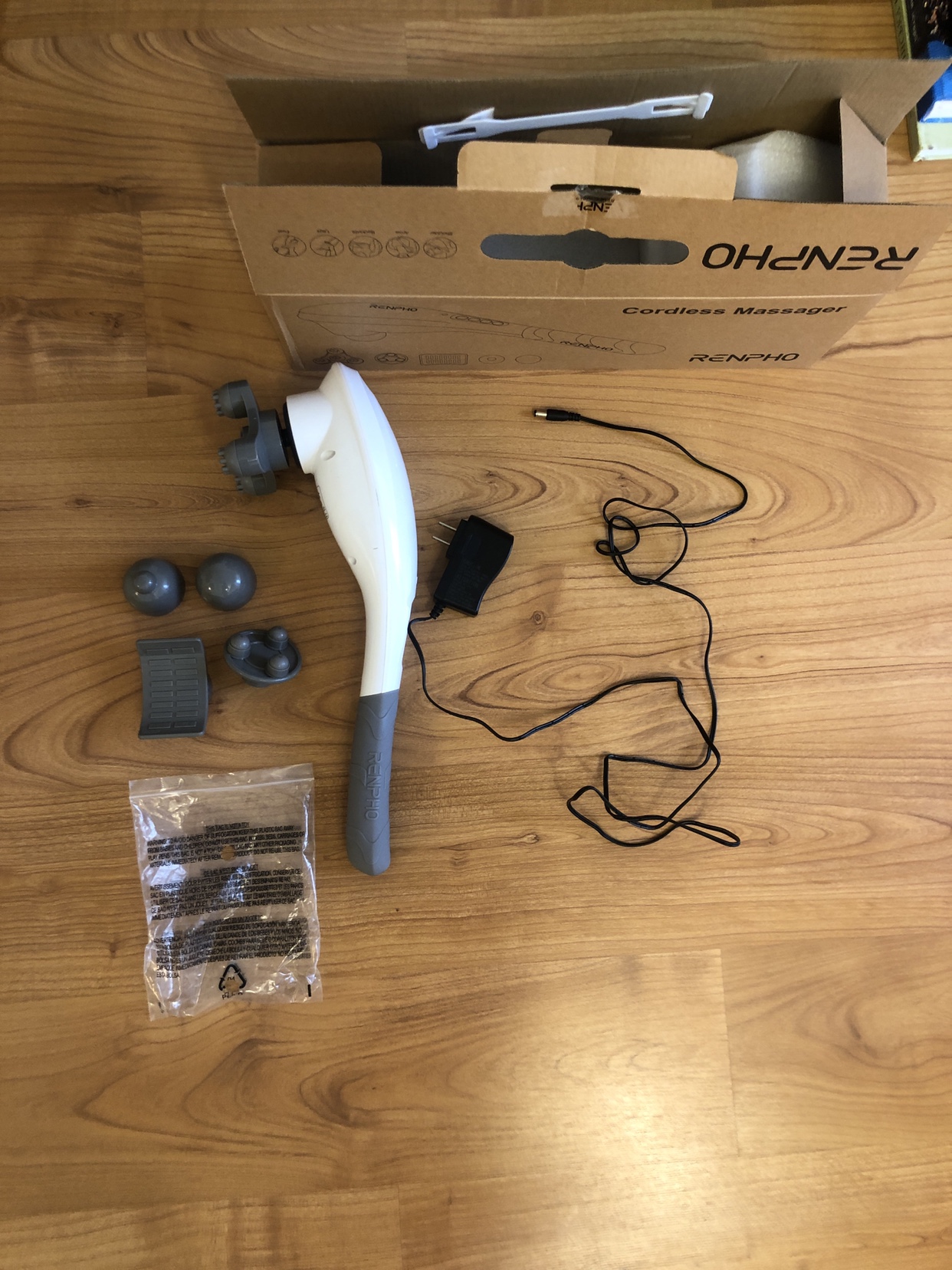 Cordless back and neck massager
