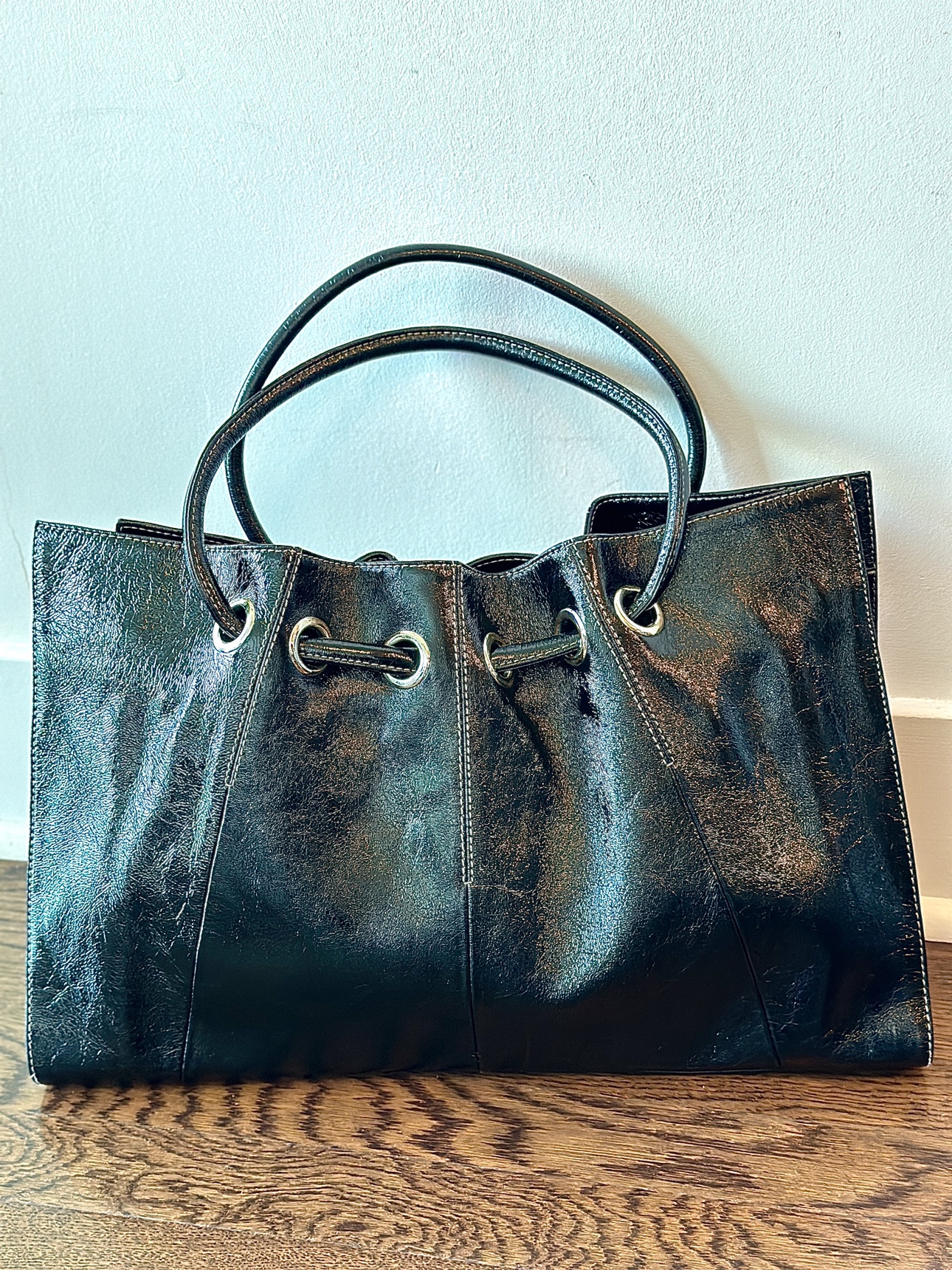 Black Leather Tote Bag