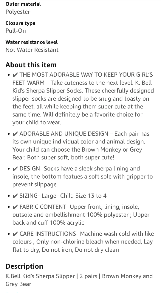 🥕 NEW!   2 Pairs of Kid's Soft Sherpa Slippers (BOTH for $5!) image indicator(4)